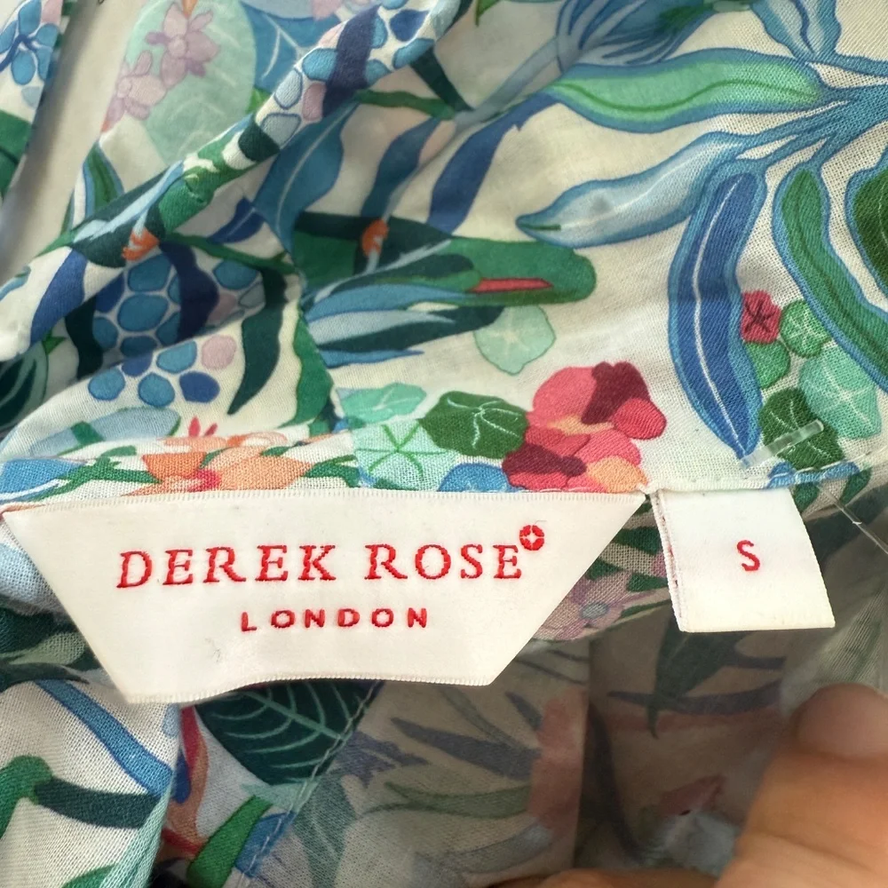 DEREK ROSE LONDON S Cotton Kimono Robe Jungle
